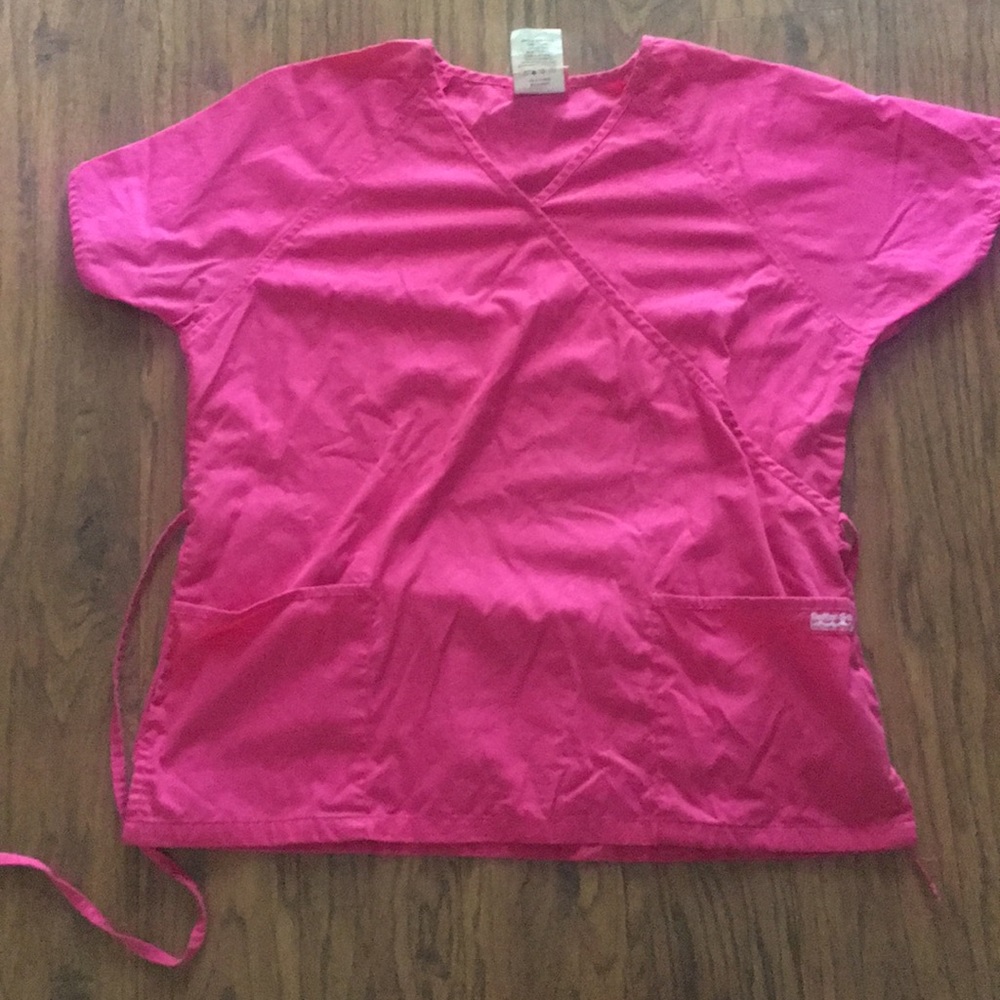 Fuchsia pink scrub top